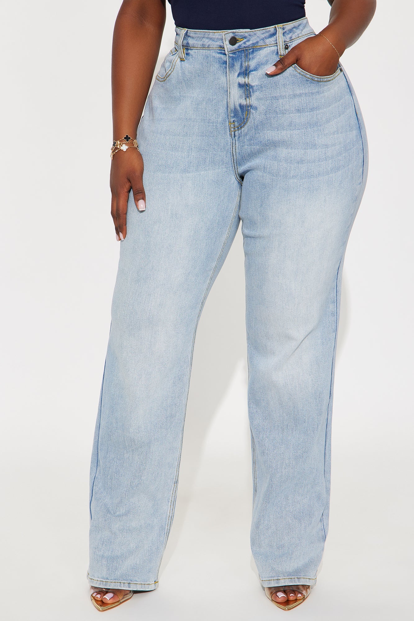 Tall Be Authentic Slouchy Stretch Straight Leg Jeans - Vintage Wash