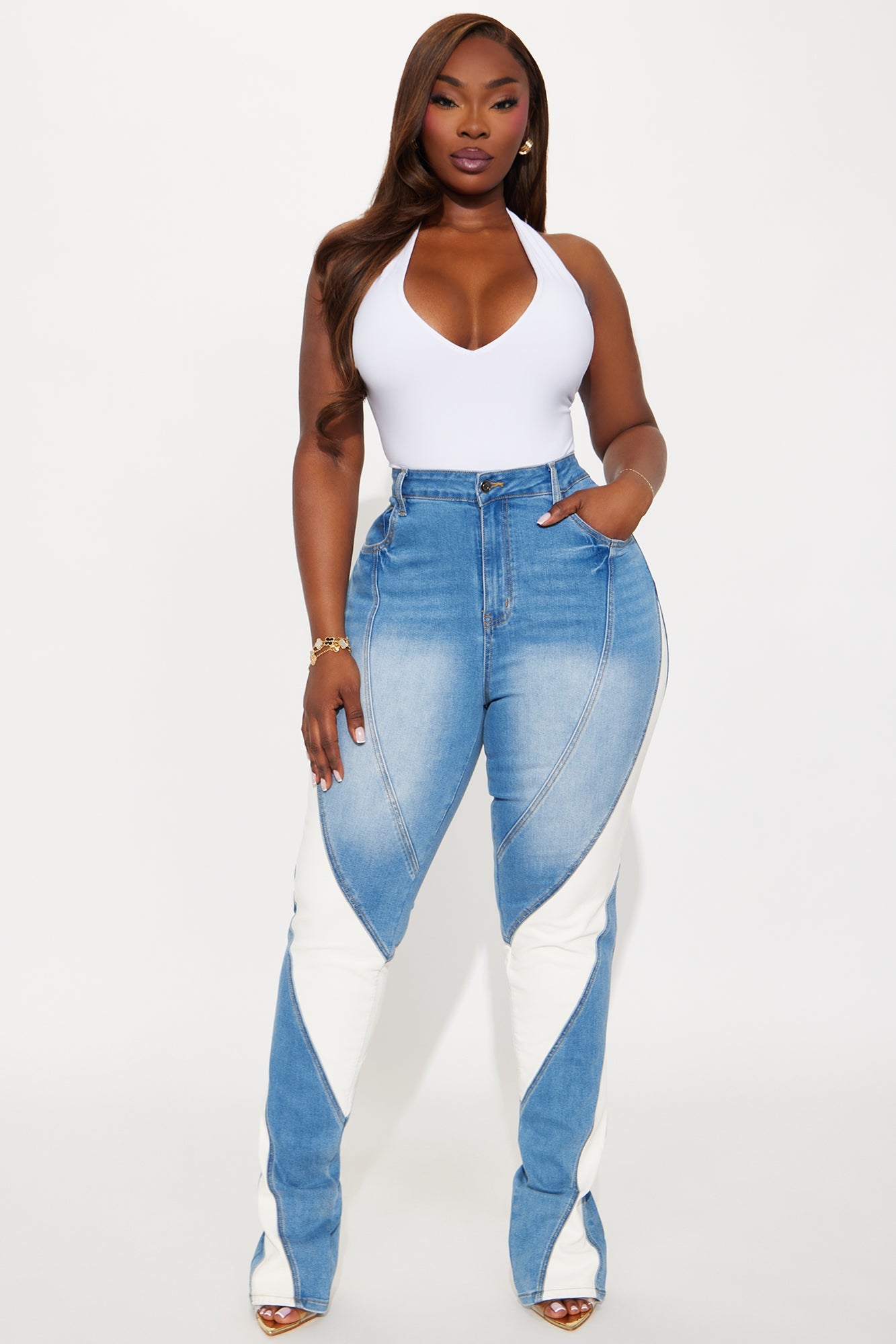 Tall Stepping Up Split Hem Skinny Jeans - Medium Wash