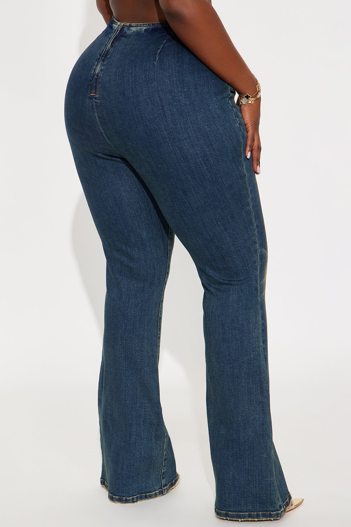 Set The Tone Low Rise Flare Jeans - Medium Wash