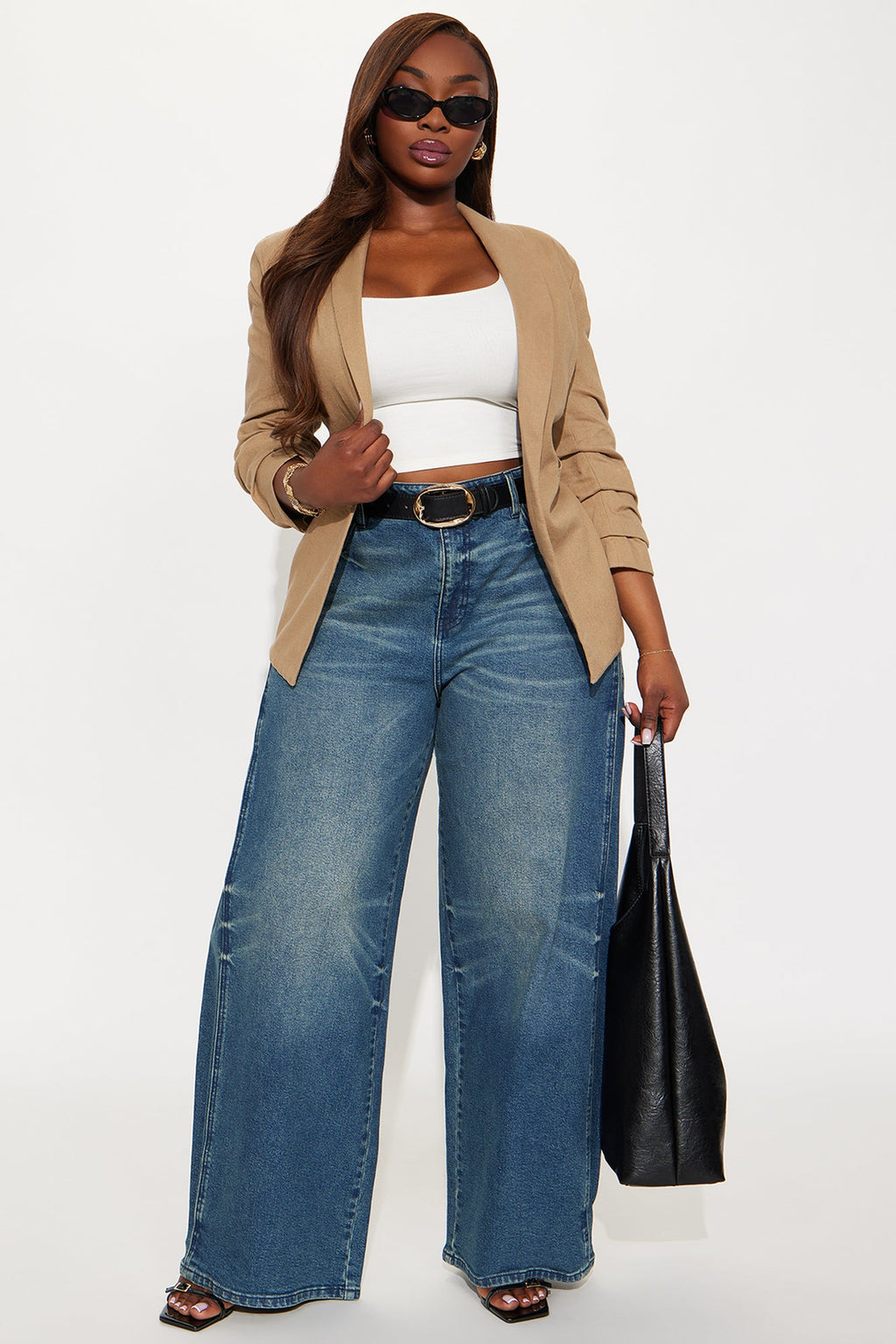 Berlin Baby Loose Wide Leg Jeans - Dark Wash