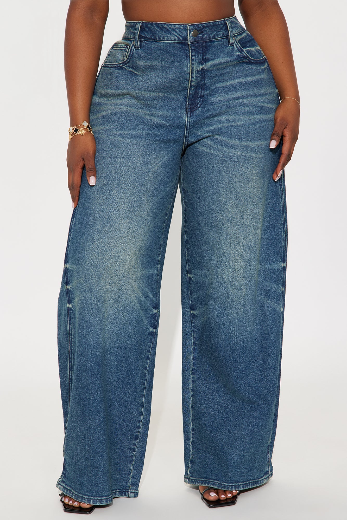 Berlin Baby Loose Wide Leg Jeans - Dark Wash