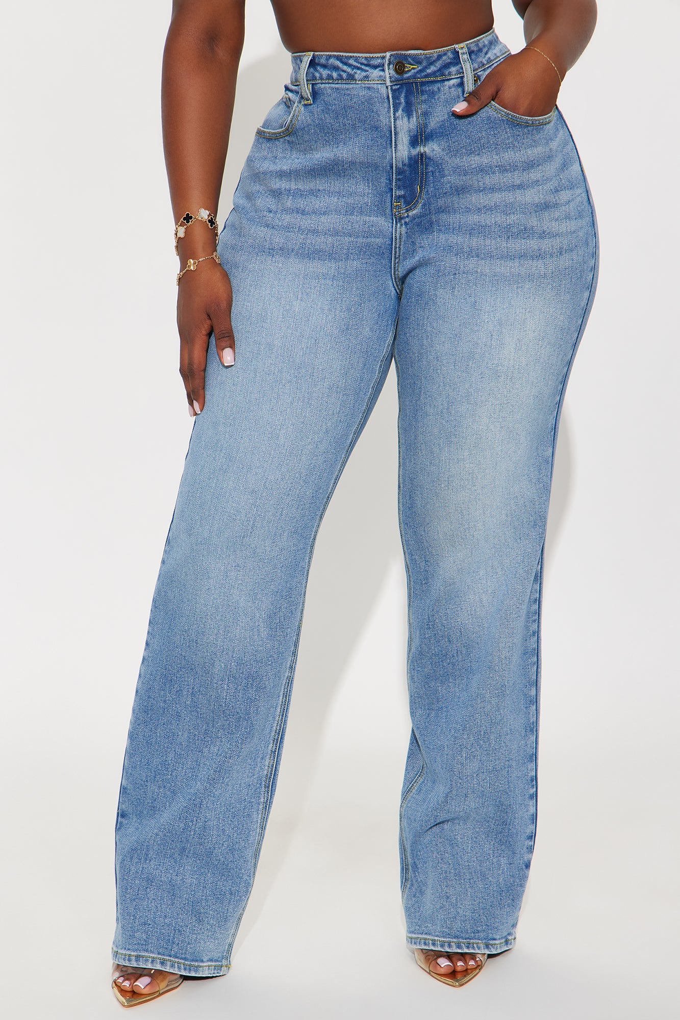 Tall Be Authentic Slouchy Stretch Straight Leg Jeans - Medium Blue Wash