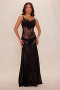 Ferah Lace Maxi Dress - Black