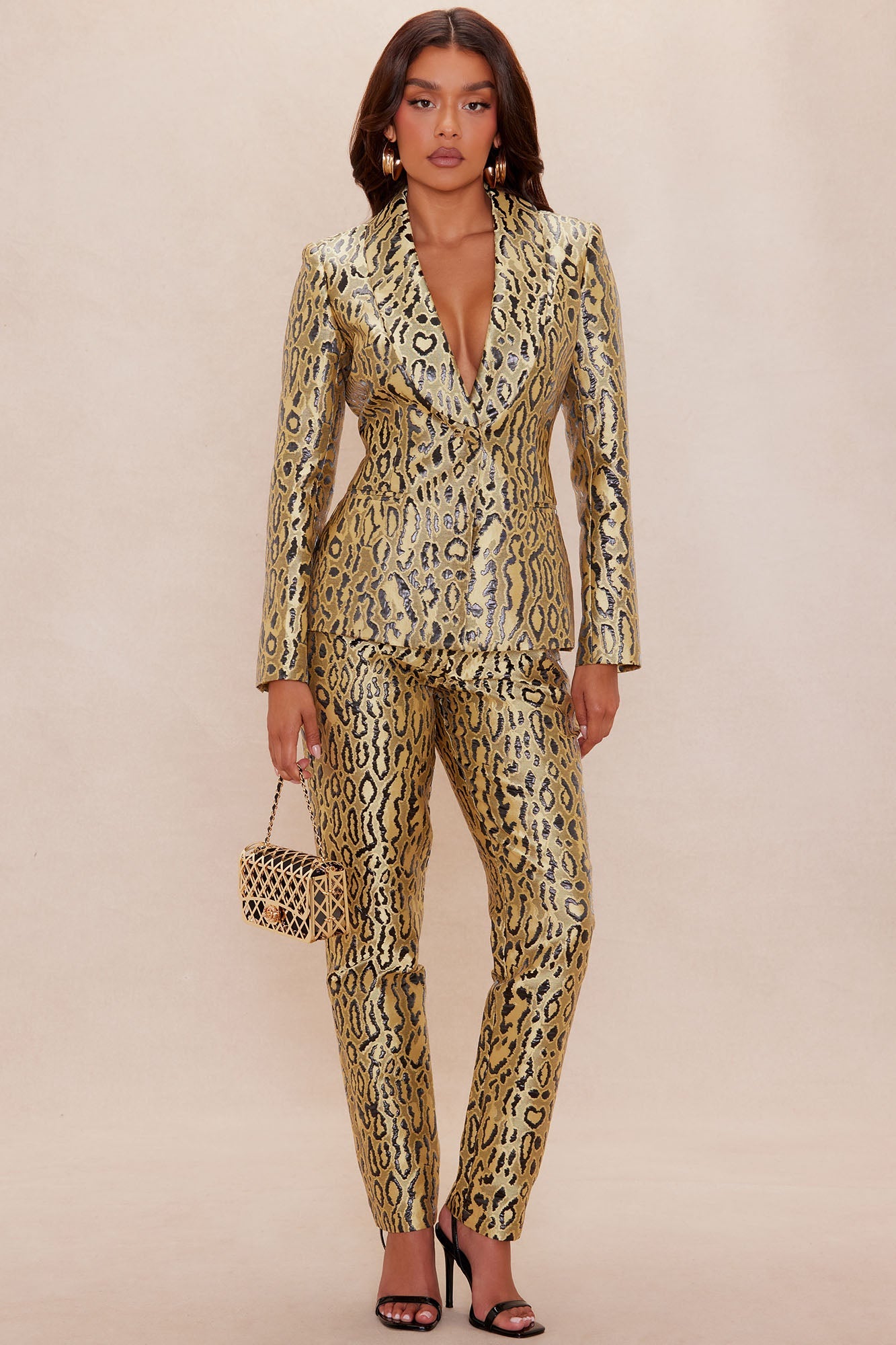 Lani Leopard Jacquard Blazer - Yellow/combo