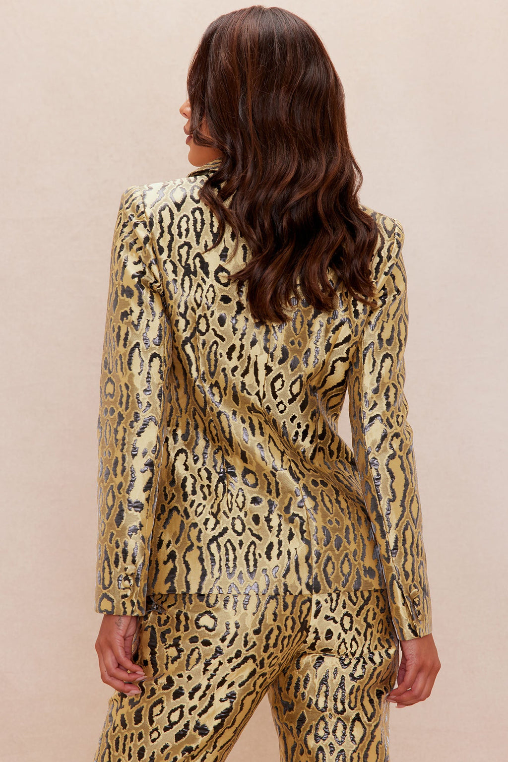 Lani Leopard Jacquard Blazer - Yellow/combo