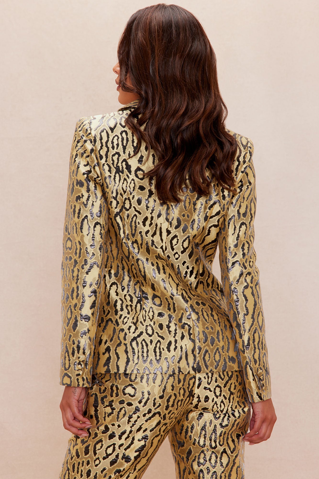 Lani Leopard Jacquard Blazer - Yellow/combo