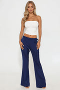 Front Page Headline Wide Leg Trouser Pant - Navy