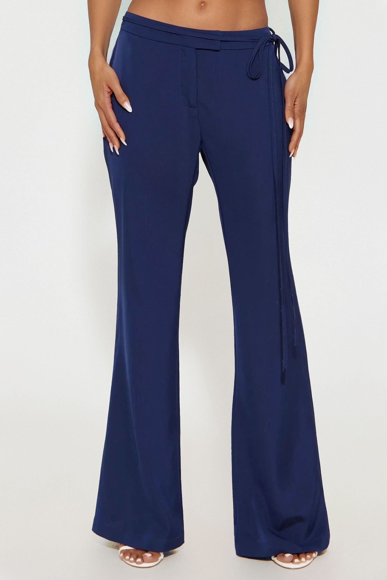 Front Page Headline Wide Leg Trouser Pant - Navy