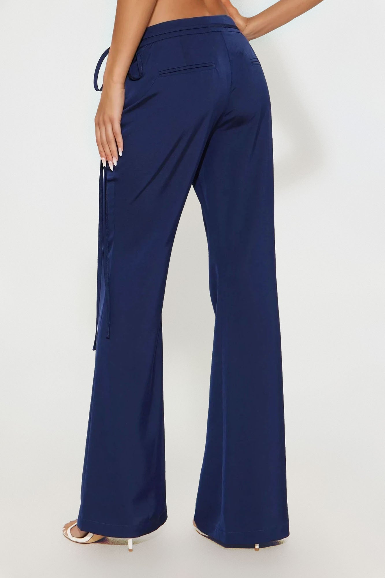 Front Page Headline Wide Leg Trouser Pant - Navy