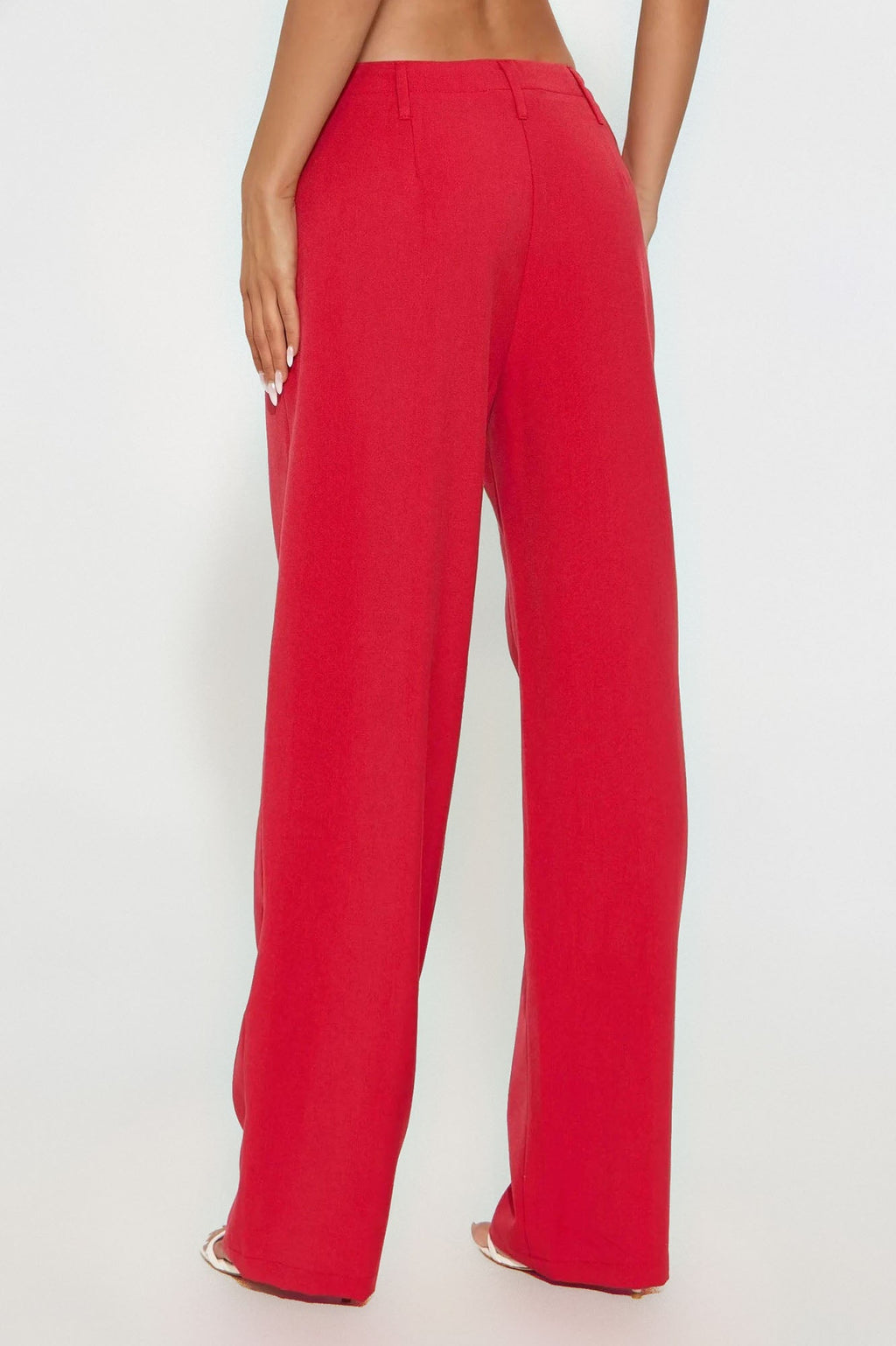 Hear Me Out Straight Leg Trouser - Red