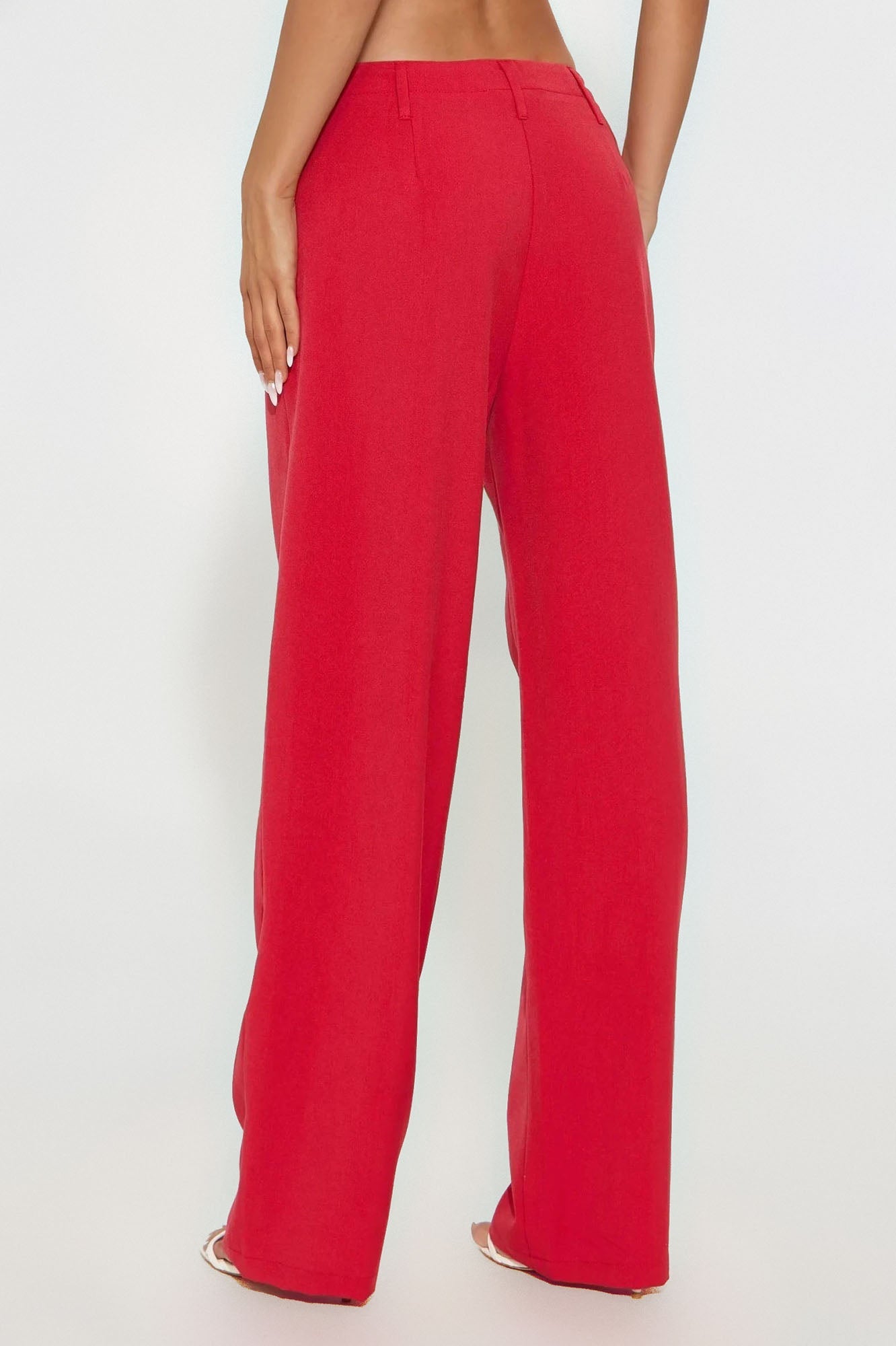 Hear Me Out Straight Leg Trouser - Red