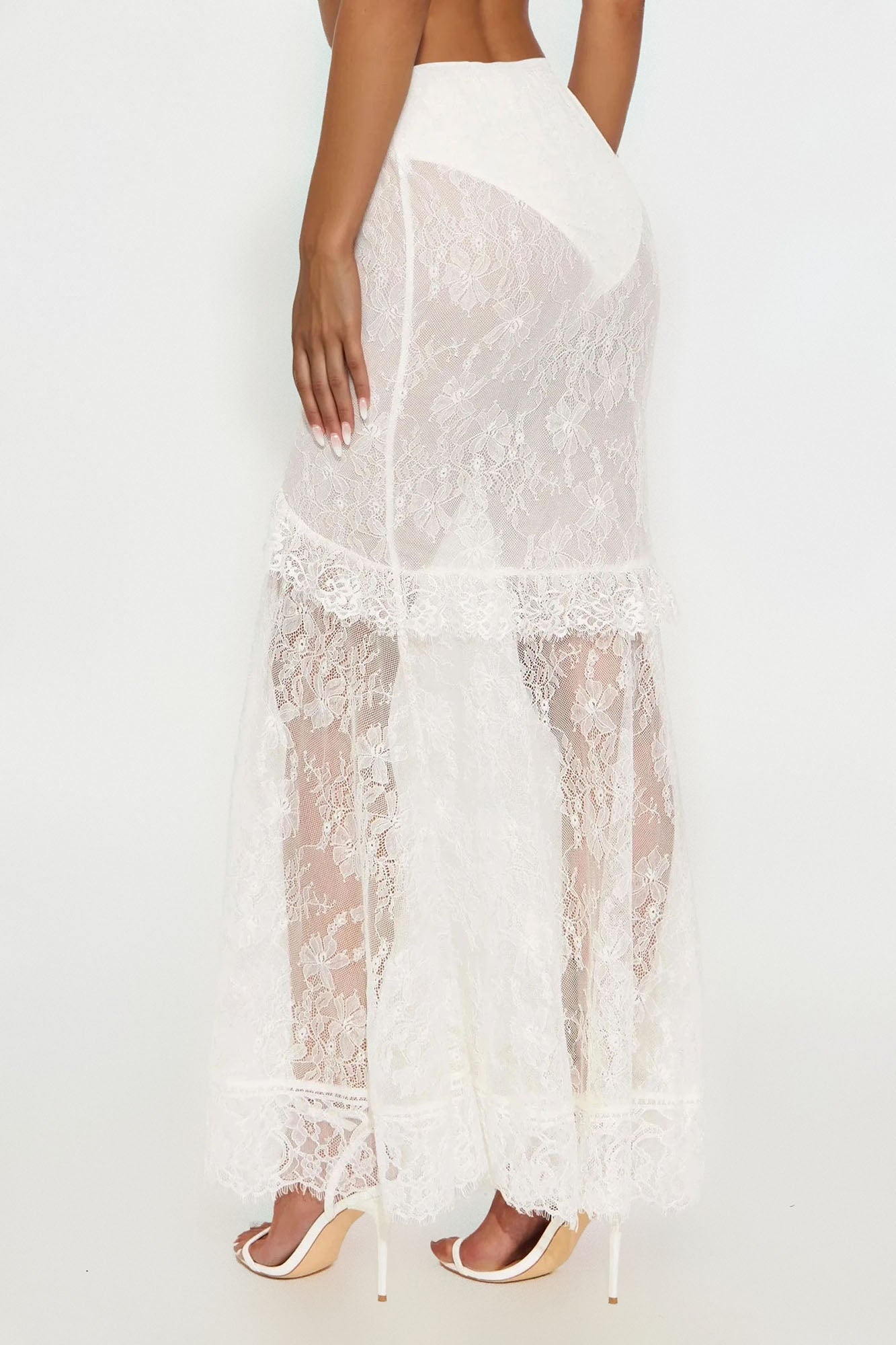 Ophelia Mermaid Lace Maxi Skirt - Cream