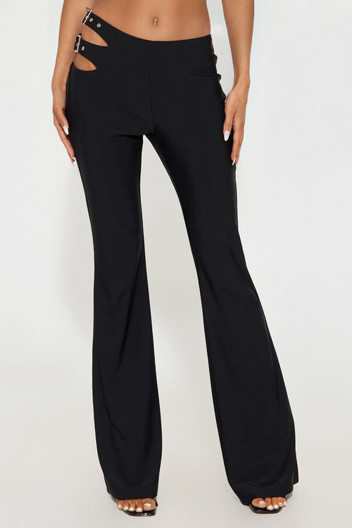 Absolutely Not Cut Out Flare Pant - Black