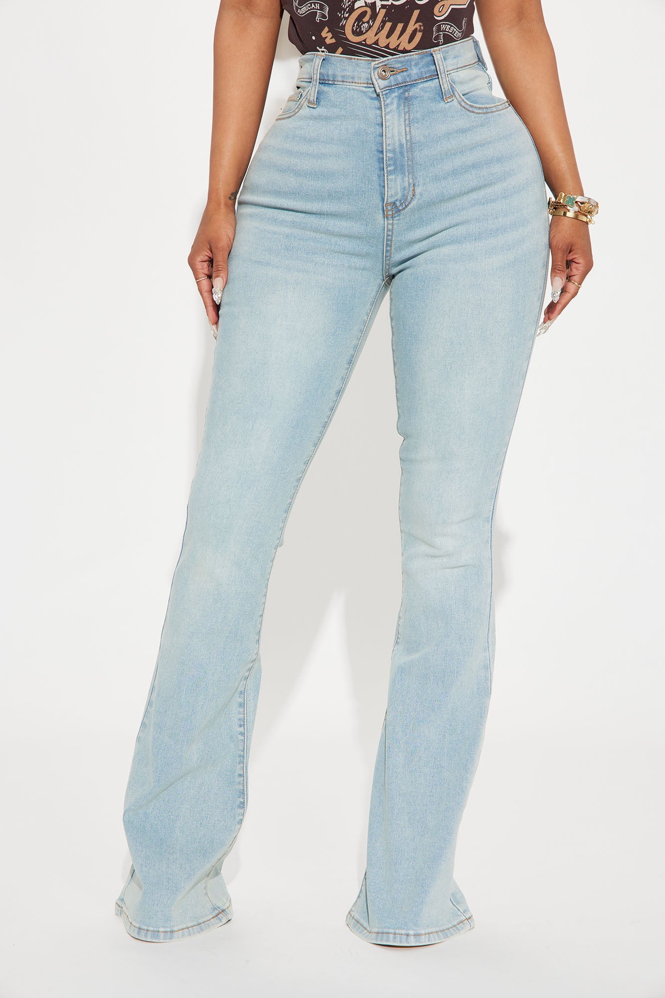 Breaking Some Rules Stretch Flare Jeans - Vintage Wash