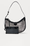 Noir Net Mesh Shoulder Handbag - Black