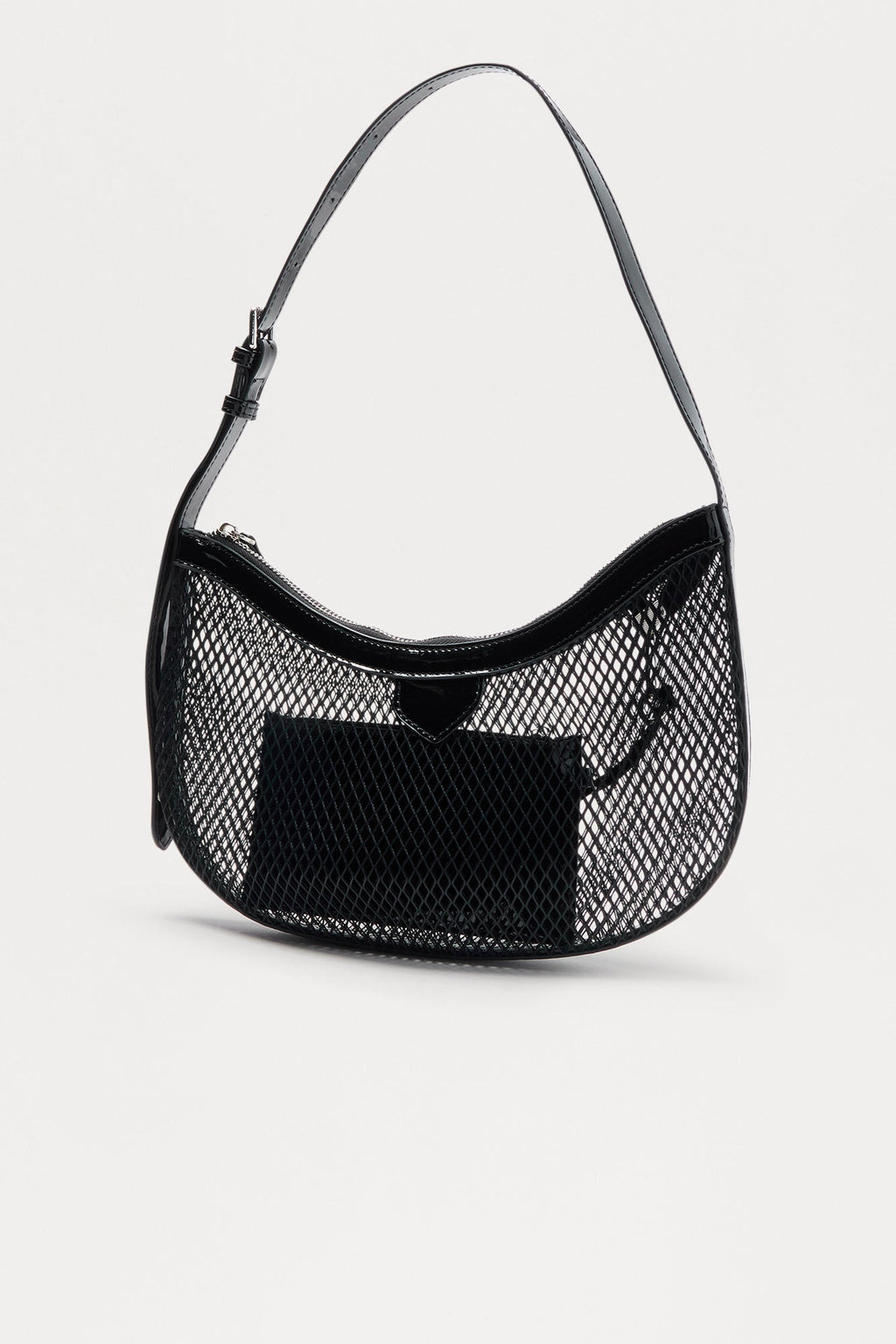 Noir Net Mesh Shoulder Handbag - Black