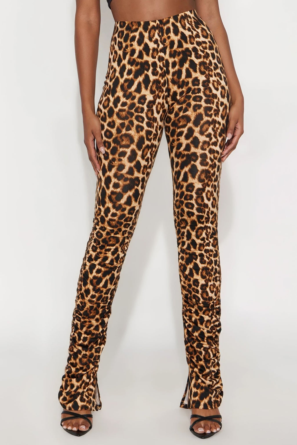 Labeled Leopard Stacked Skinny Pant - Leopard