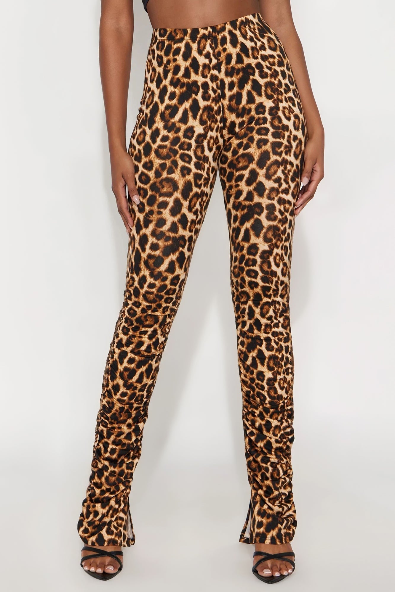 Labeled Leopard Stacked Skinny Pant - Leopard