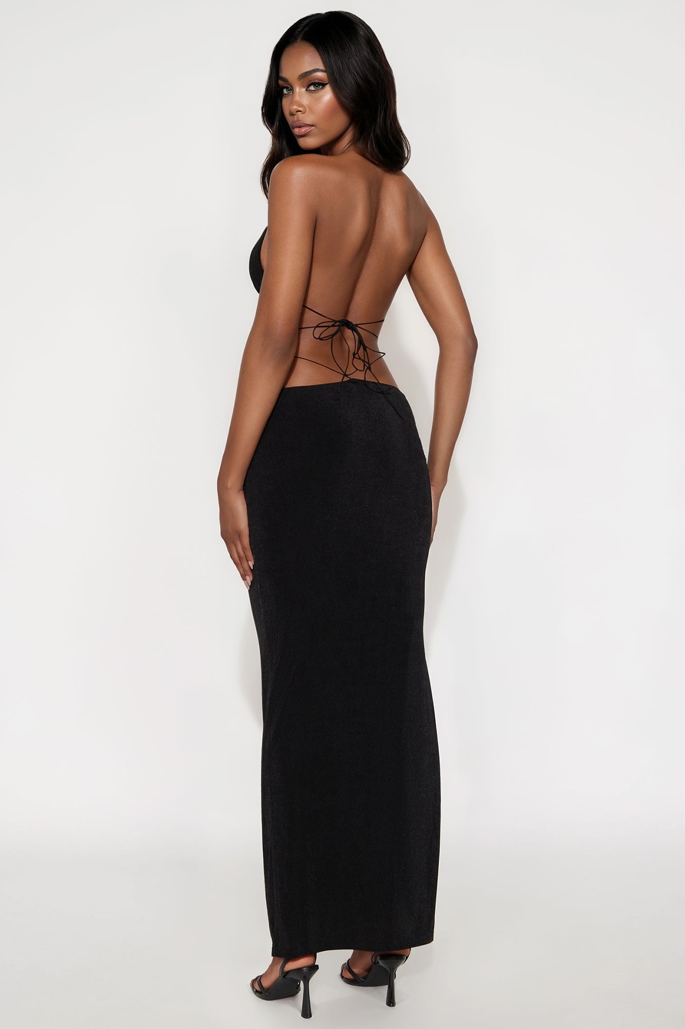 Sienna Slinky Butterfly Maxi Skirt Set - Black