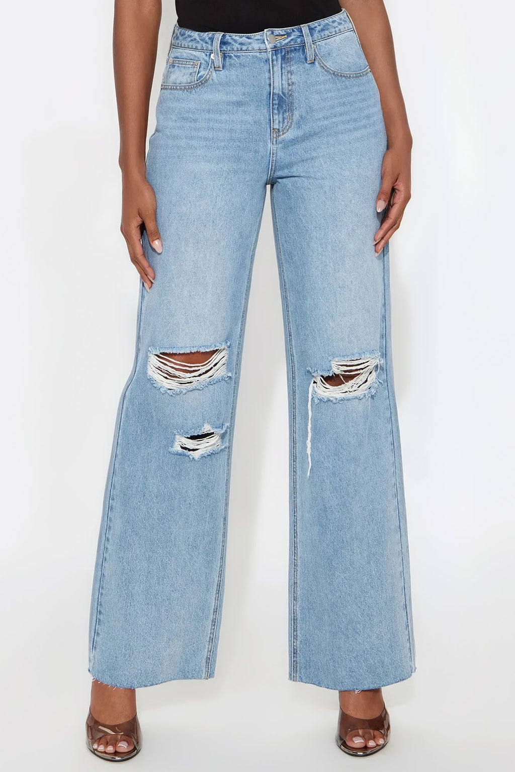 Tall Tough Love Baggy Ripped Straight Leg Jean - Medium Wash