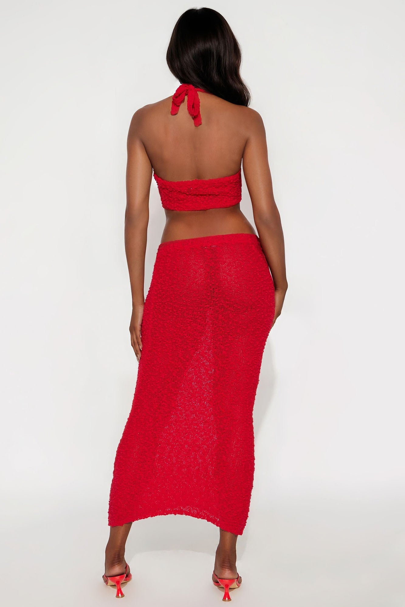 Just My Type Sweater Skirt Set - Red