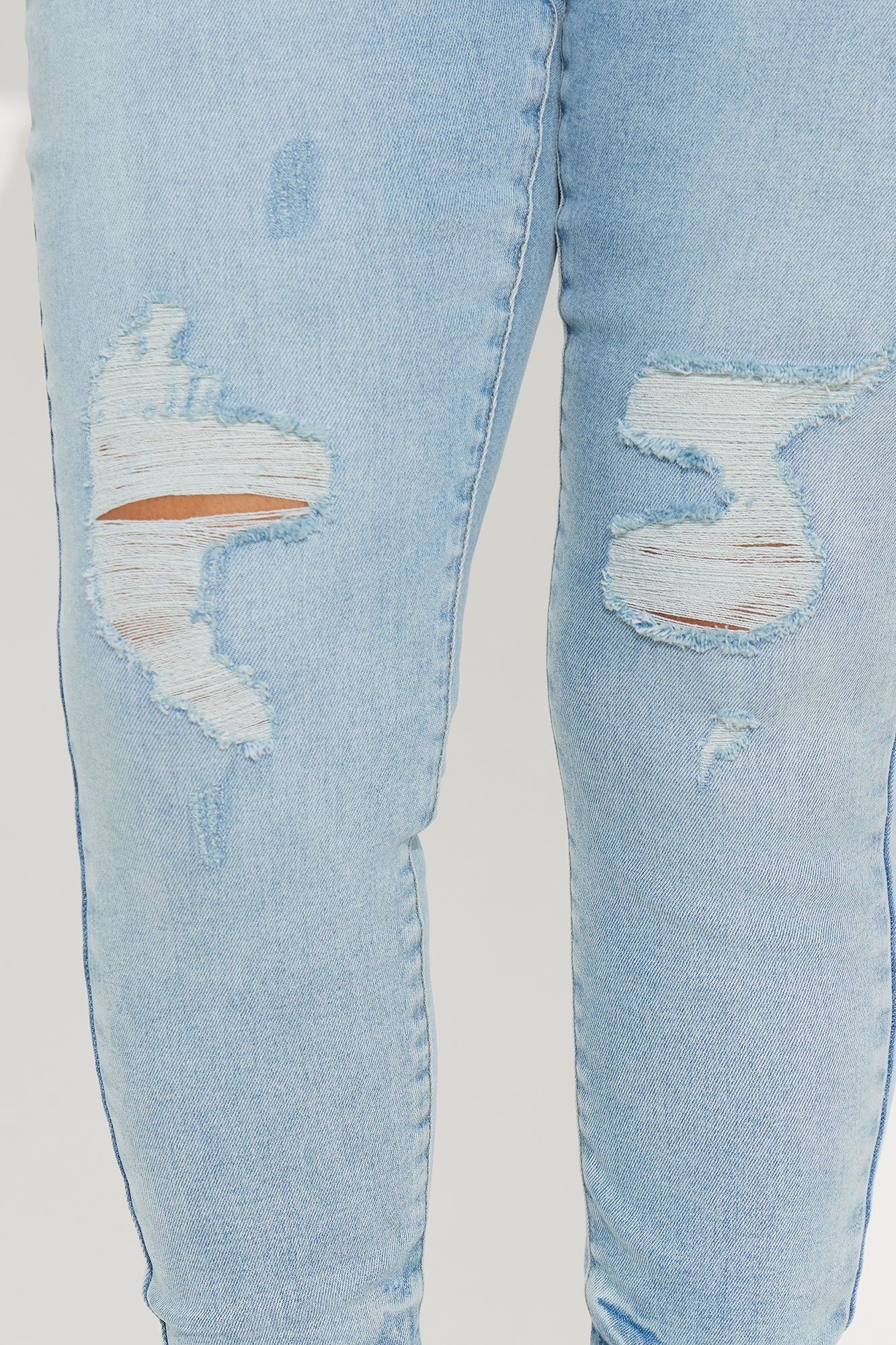 Kalisha Stretch Ripped Skinny Jeans - Light Wash