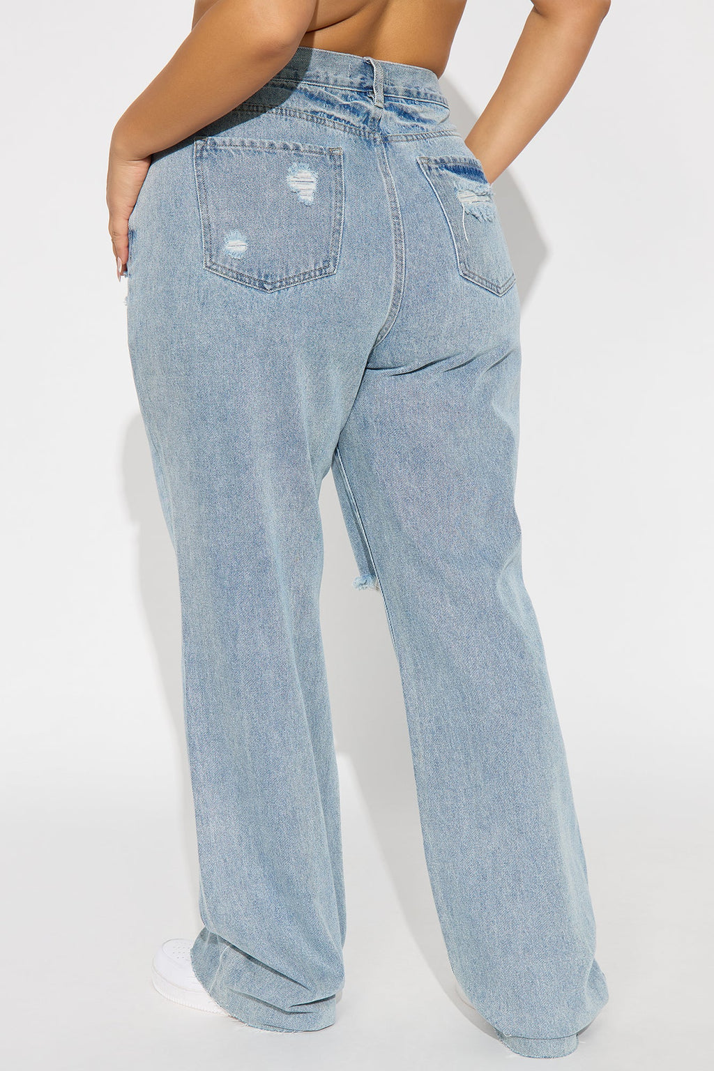 Tall Topanga 90's Ripped Straight Leg Jeans - Medium Wash