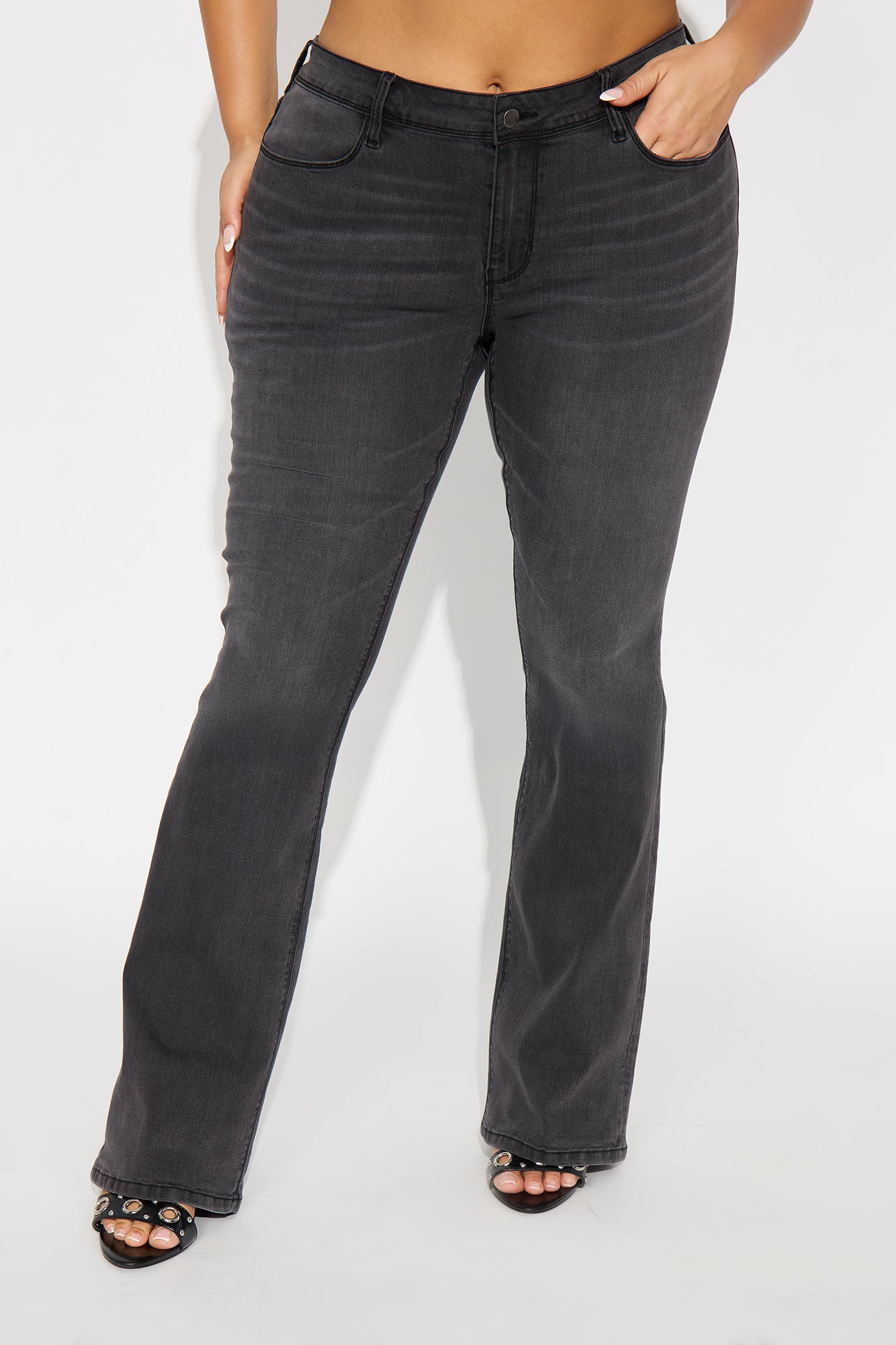 Tall Lost Without You Soft Stretch Bootcut Jeans - Black Wash