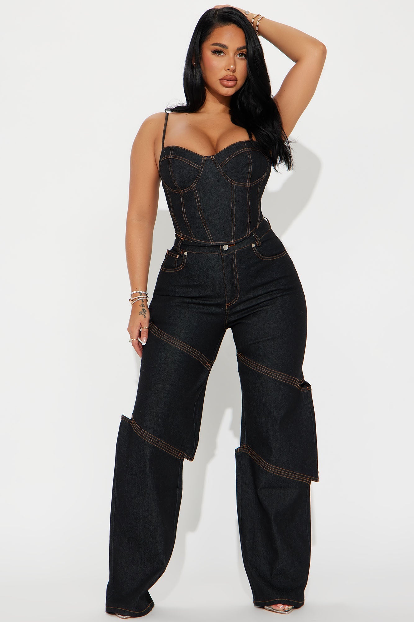 Jenny Denim Pant Set - Dark Wash
