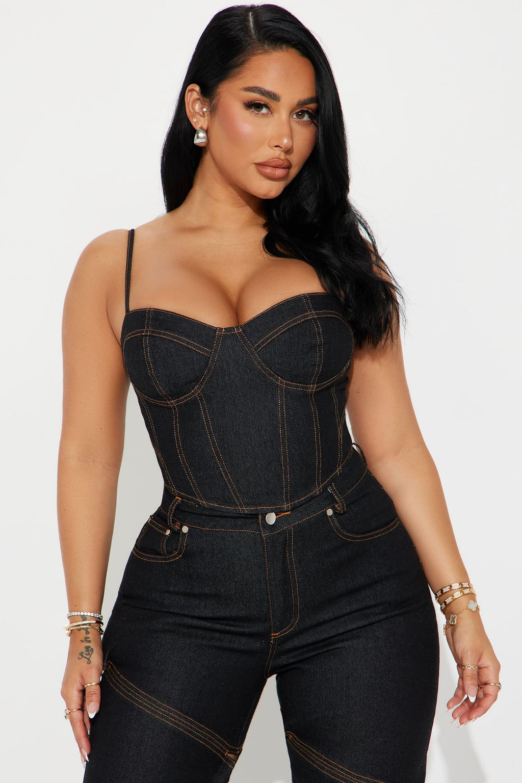 Jenny Denim Pant Set - Dark Wash