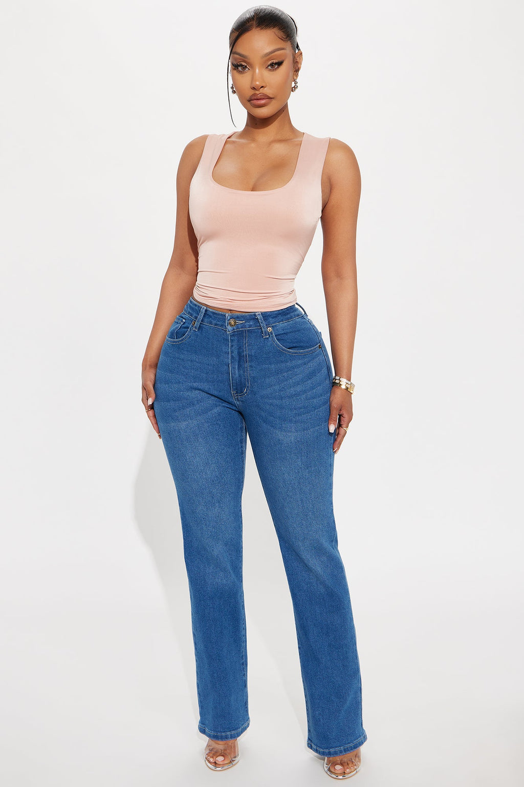 Model Off Duty Straight Leg Jeans - Medium Wash