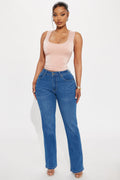 Model Off Duty Straight Leg Jeans - Medium Wash