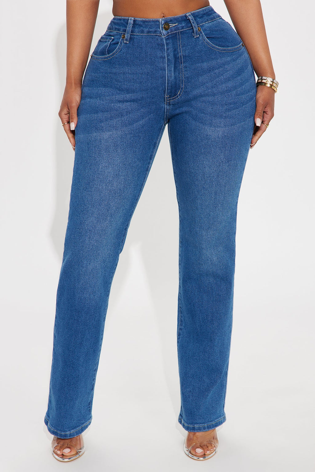 Model Off Duty Straight Leg Jeans - Medium Wash