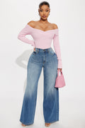 We Belong Together Wide Leg Jeans - Medium Wash