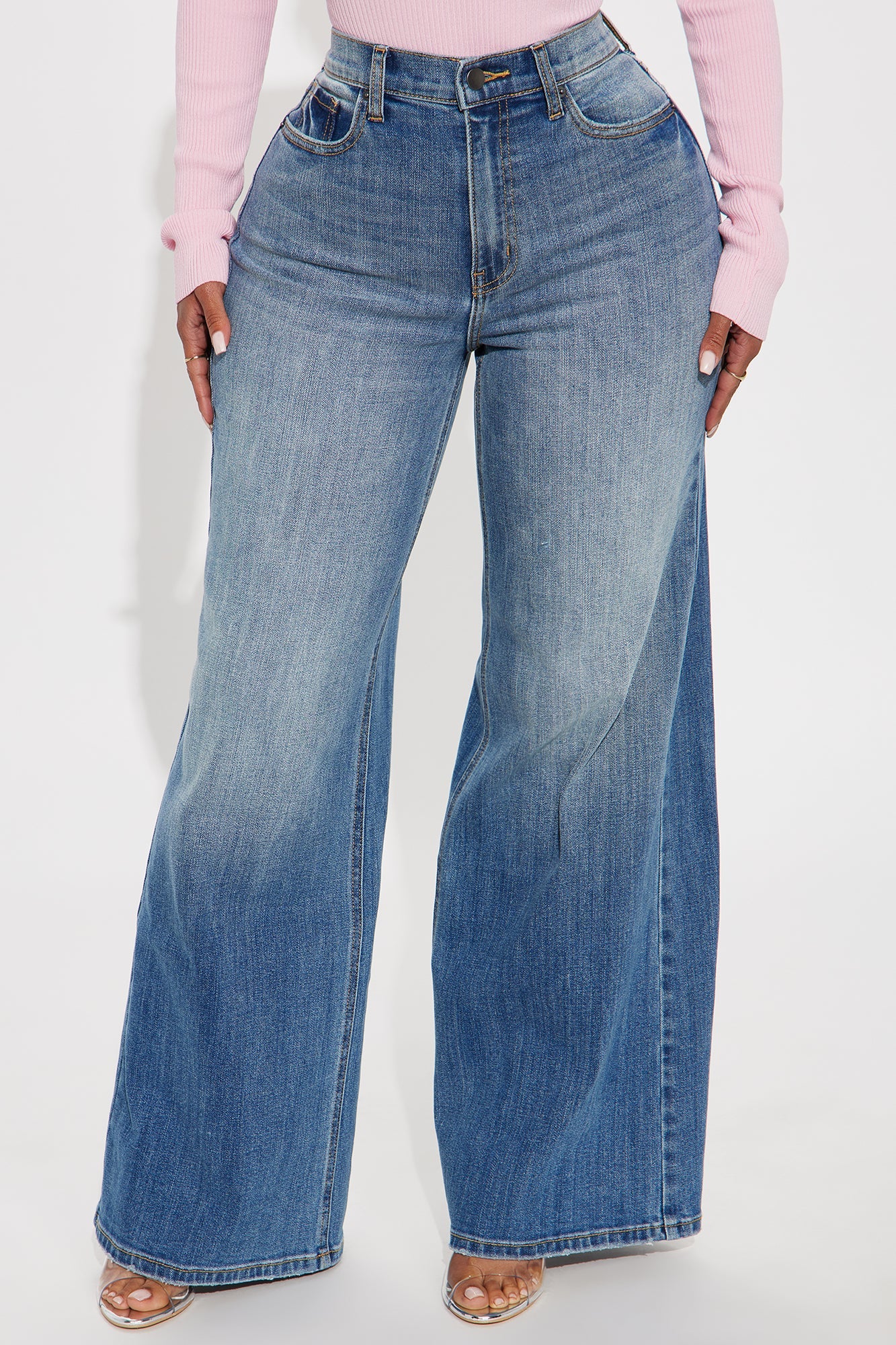 We Belong Together Wide Leg Jeans - Medium Wash