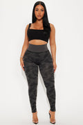 Kelly Seamless Camo Legging - Charcoal
