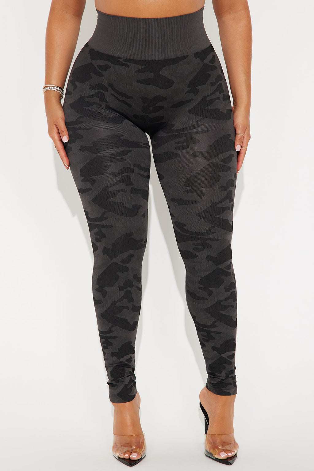 Kelly Seamless Camo Legging - Charcoal