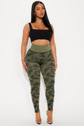 Kelly Seamless Camo Legging - Olive