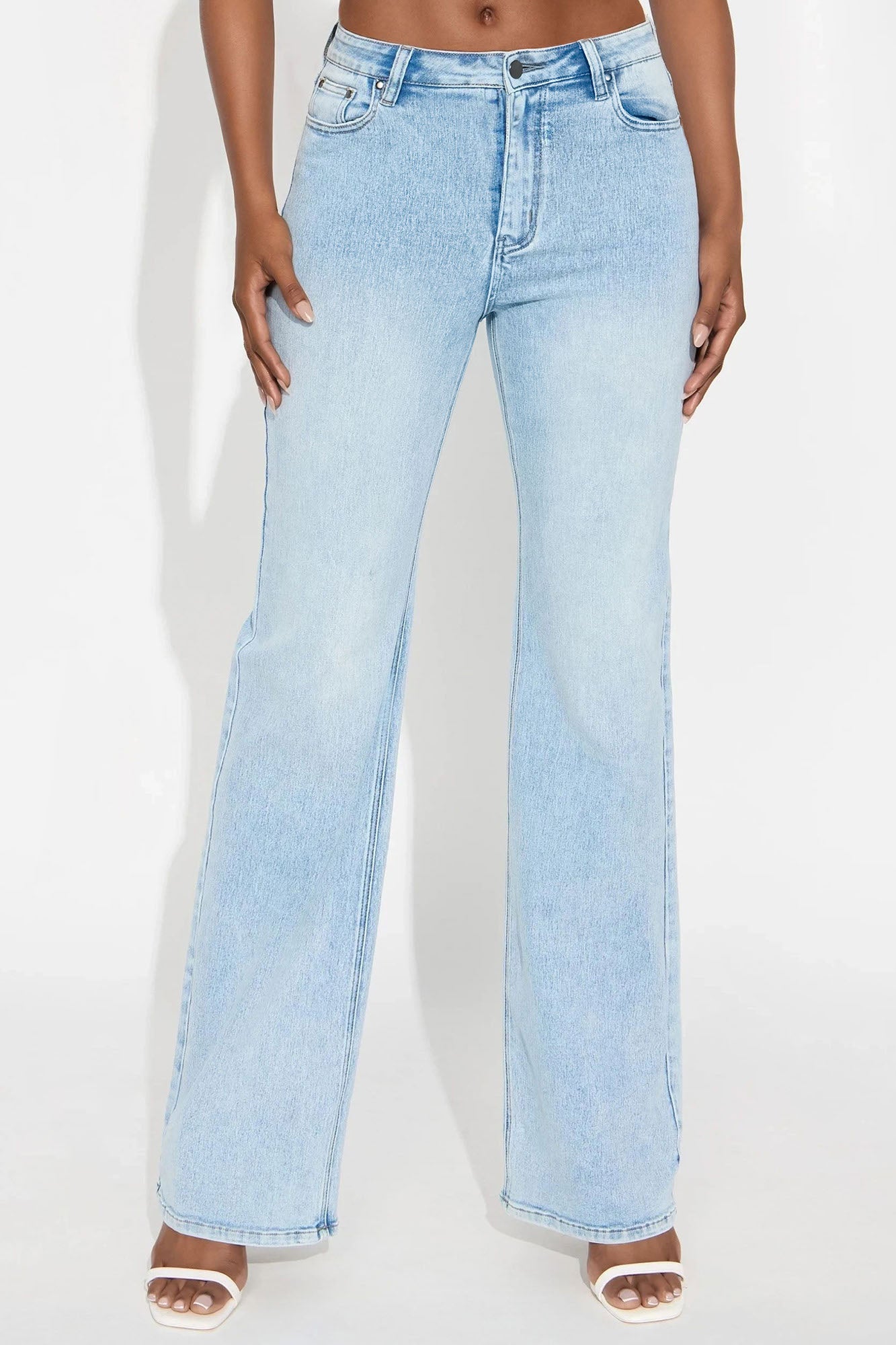 Tall Make My Day Stretch Wide Leg Jeans - Light Wash