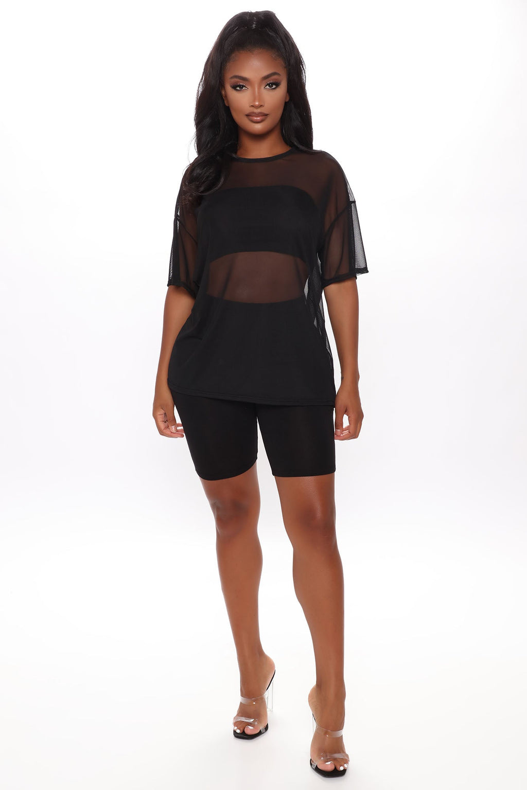 Nice And Clear 3 Piece Biker Short Set - Black