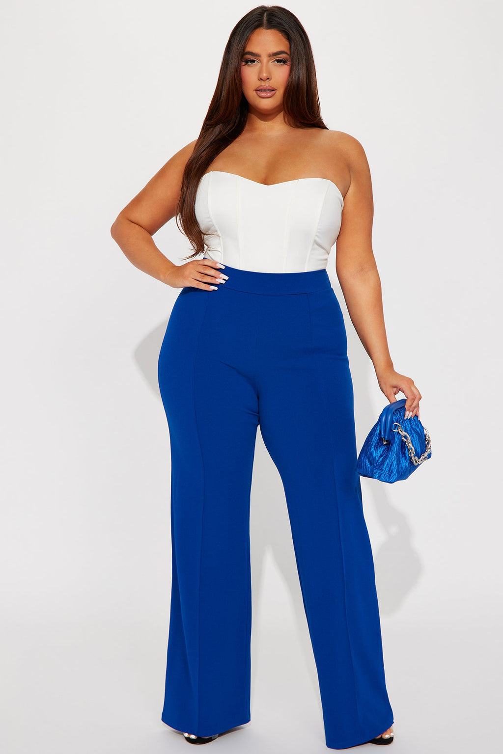 Victoria High Waisted Dress Pants - Royal