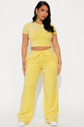 OG Trendsetter Velour Baby Tee Set - Yellow