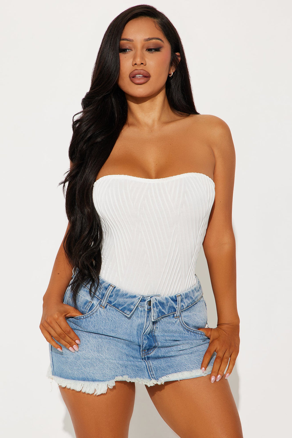 Joscelyn Textured Tube Bodysuit - White