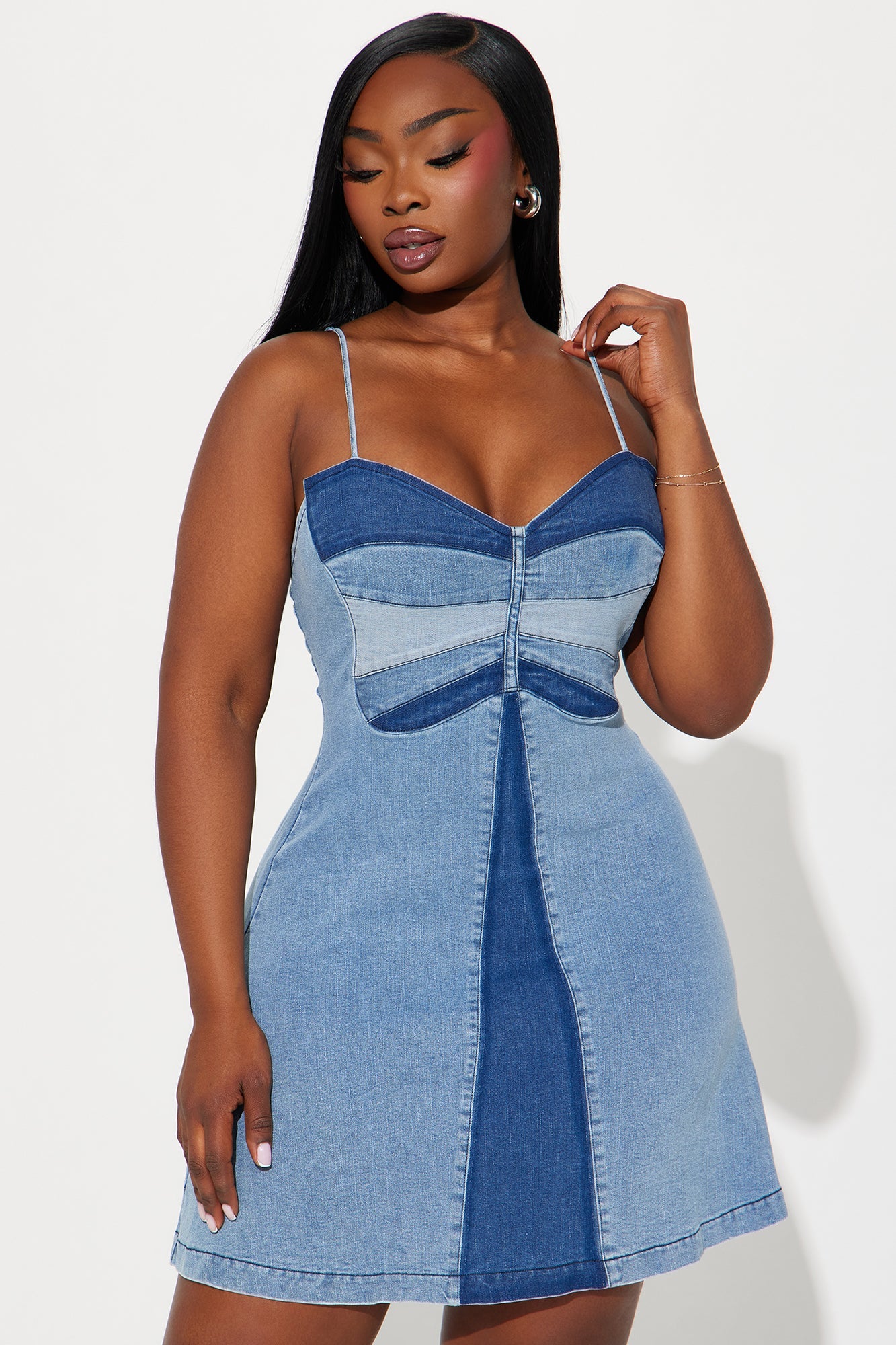 Butterfly Denim Mini Dress - Denim