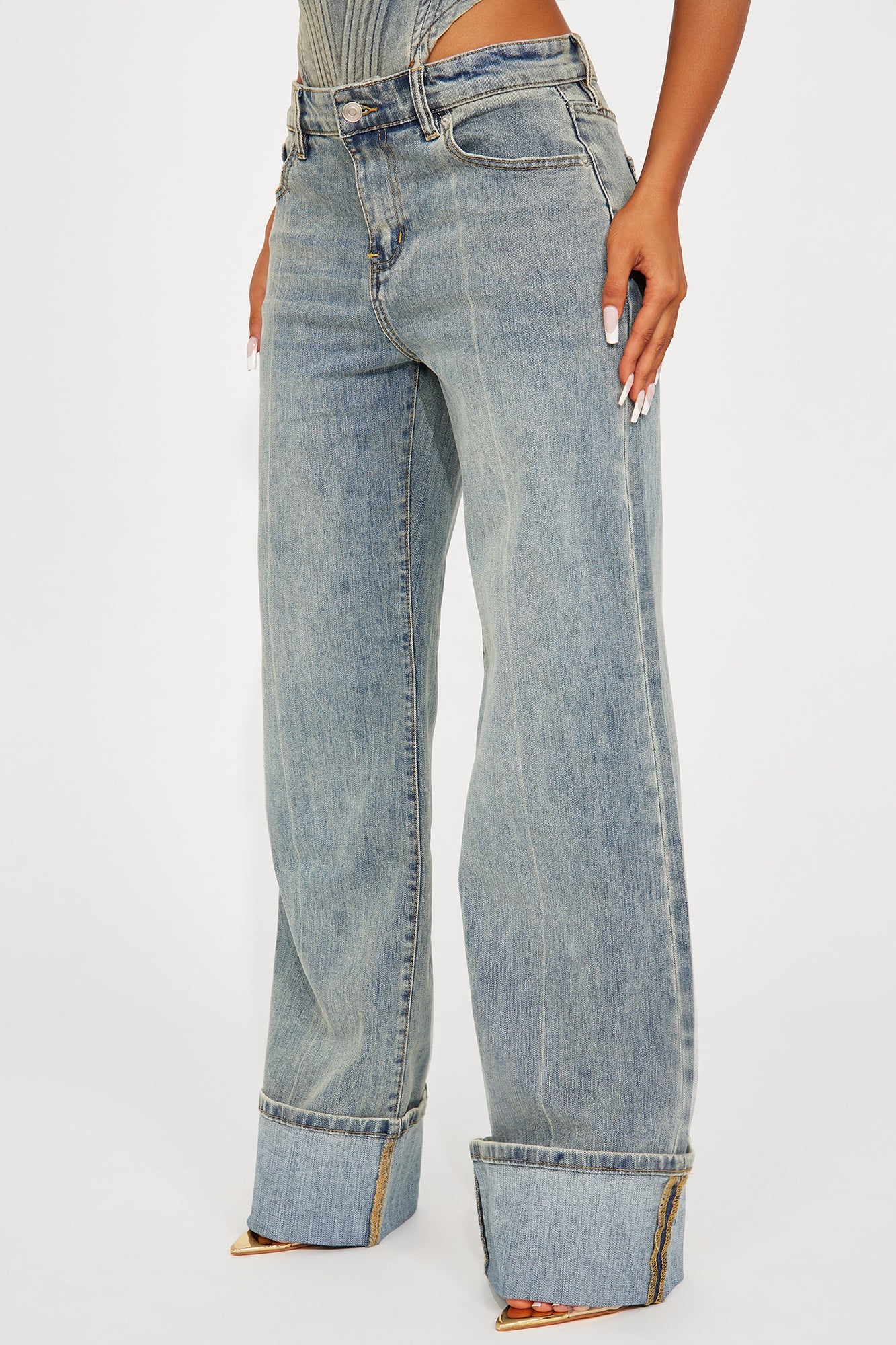 It's Clear To See Tinted Stretch Straight Leg Jeans - Vintage Wash