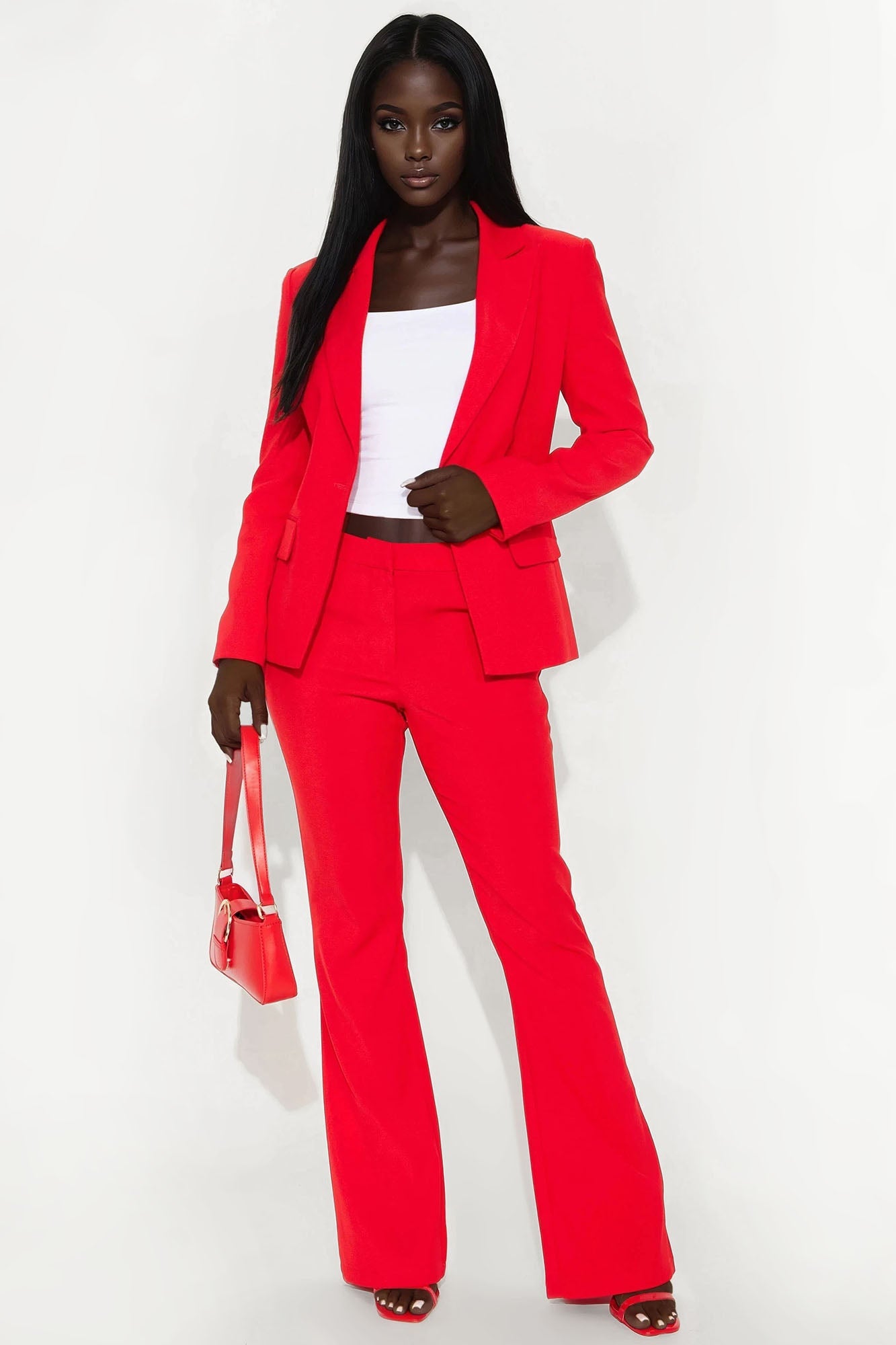 Breaking Even Flare Trouser - Red