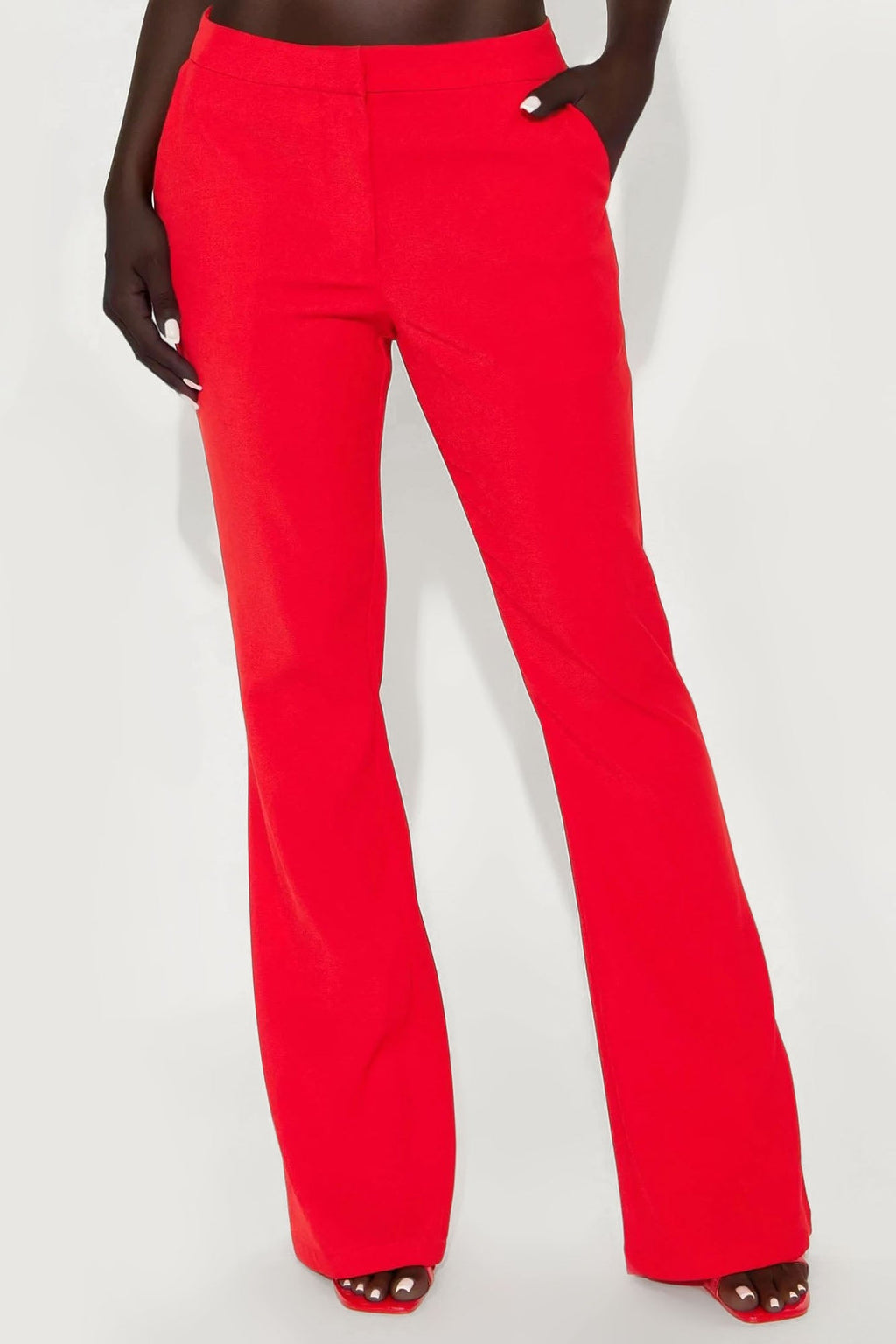 Breaking Even Flare Trouser - Red