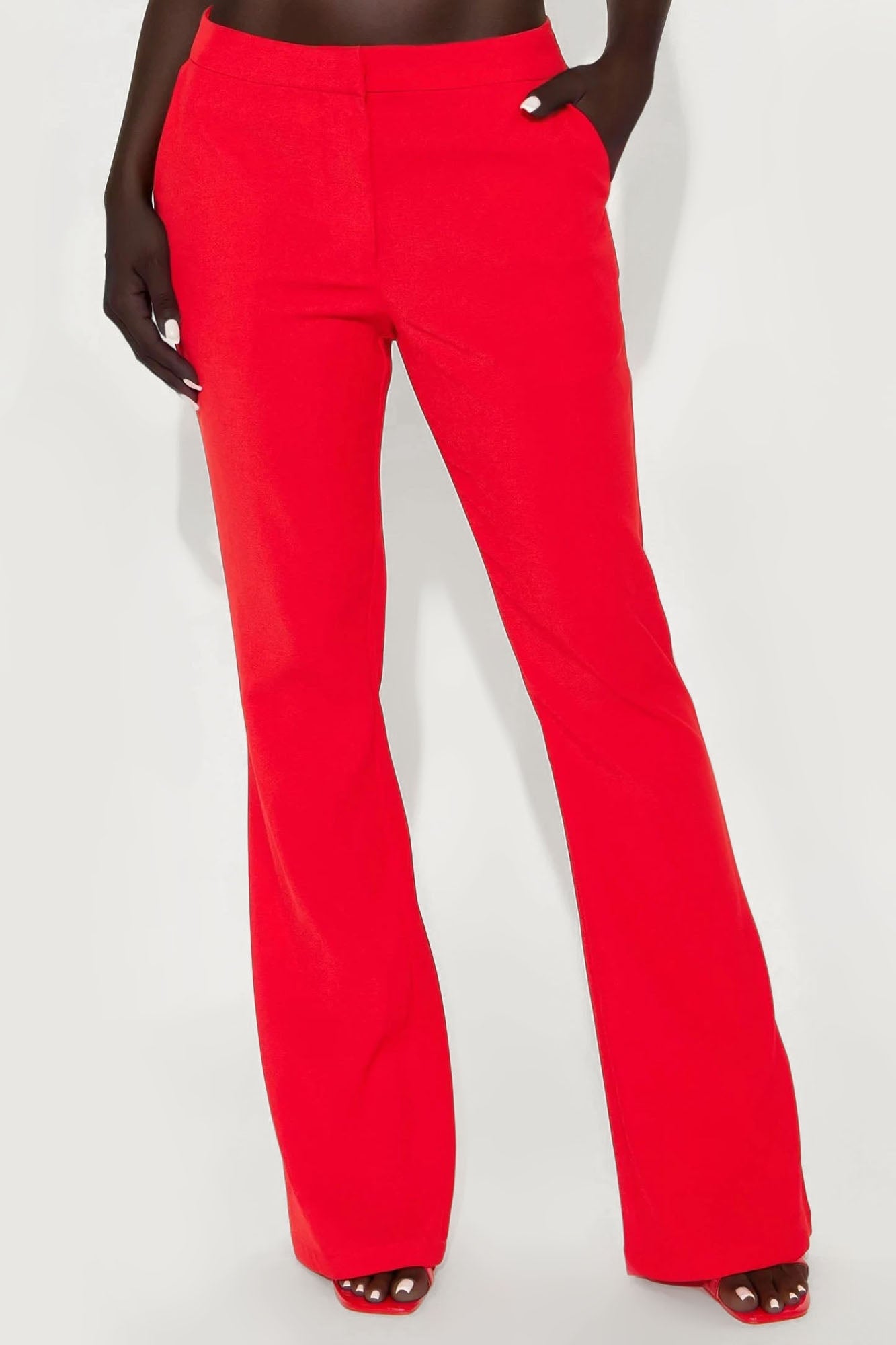 Breaking Even Flare Trouser - Red