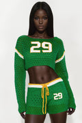 29' And Fine Crochet Short Set - Green/combo