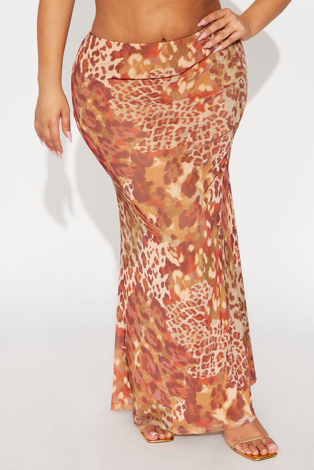 Some Type Of Way Leopard Mesh Maxi - Brown/combo